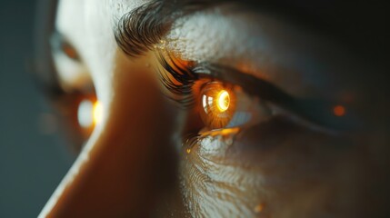 Futuristic digital eye with neon circuits and holographic interface representing artificial intelligence and cyberpunk technology