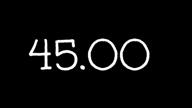 50 second countdown timer in white number, stylishly displayed perfect for presentations, websites, and digital marketing  