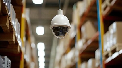 Surveillance camera footage still of pre-blast warehouse