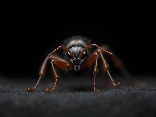 Fototapeta premium Close-up for ant in black background 