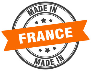 Made in France round sign. Made in France stamp.