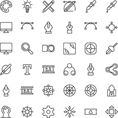 Fototapeta premium Minimalist Vector Icons Representing Graphic Design Tools and Creative Elements