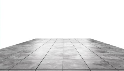 Fototapeta premium Gray Tiled Floor Perspective View