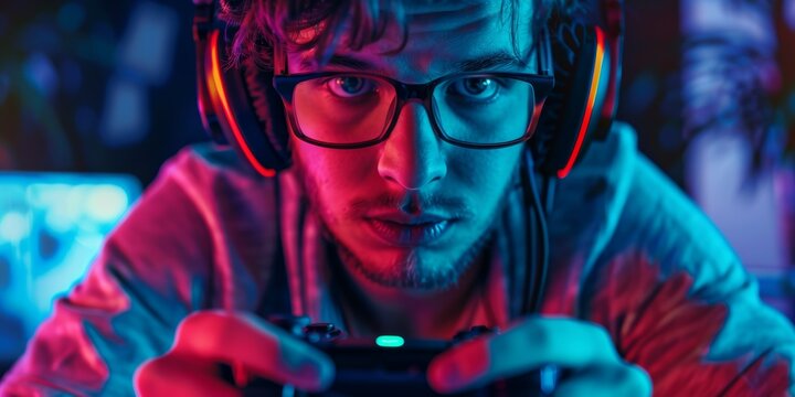 Gamer in Neon Light