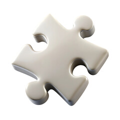 Obraz premium Single white puzzle piece isolated on transparent background