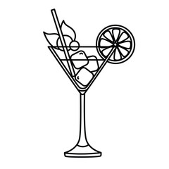 Drink Cocktail Line Vector