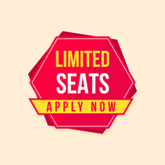 Limited seat banner label clipart flat design