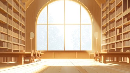 A bright, spacious library interior