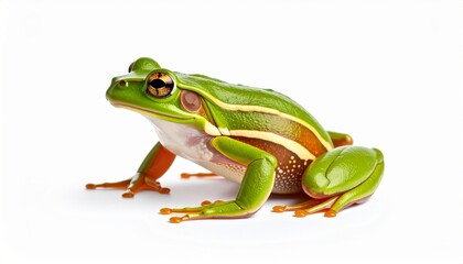 Obraz premium Frog over white background, no shadow