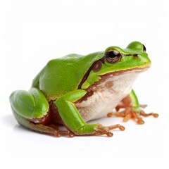 Obraz premium Frog over white background, no shadow