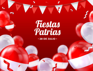 Obraz na płótnie Canvas Peru Fiestas Patrias Realistic Background