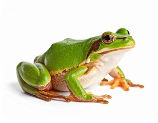 Frog over white background, no shadow