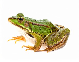 Naklejka premium Frog over white background, no shadow