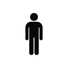 Man Icon symbol sign vector black Silhouette Figure simple minimalist Standing upright body round Straight Abstract people icon Modern Clean 