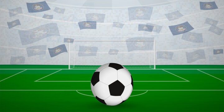 Utahn Football Arena Full of Fans with National Flags, Sports Event Illustration.