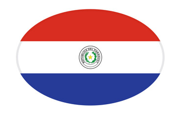 Paraguay flag ellipse shaped. vector	