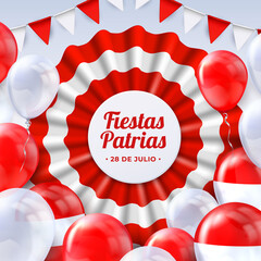 Peruvian Fiestas Patrias Realistic frame
