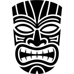 Tribal Tiki Mask Sculpture