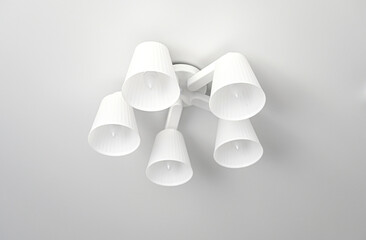 Some white lamps and ceiling in living room