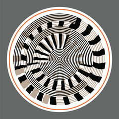 vector hand painting cretive round art design for  watercolor drawn modern geometric ceramic plate pattern design, wall decor, poster, print, cover, hat, geometric, creative home decor, t shirt