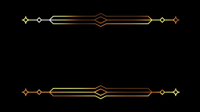 Shiny Gold Ornamental Frame on Black Background &ndash; 4K Luxury Vintage Border