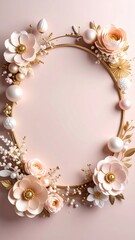 Floral decoration display elegant event design paper craft art soft pink background close-up shot aesthetic inspiration