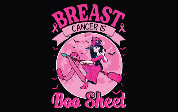 Halloween Breast Cancer Awareness T-Shirt Design | Pink Ribbon | Spooky Cute | Support Tee