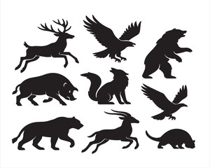 Obraz premium set of silhouettes of animals