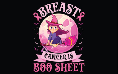 Halloween Breast Cancer Awareness T-Shirt Design | Pink Ribbon | Spooky Cute | Support Tee