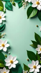 Floral arrangement display studio visual composition green background top-down view nature inspired design