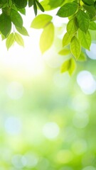 Obraz premium Refreshing green leaves in nature close-up view soft light environment organic concept for relaxation