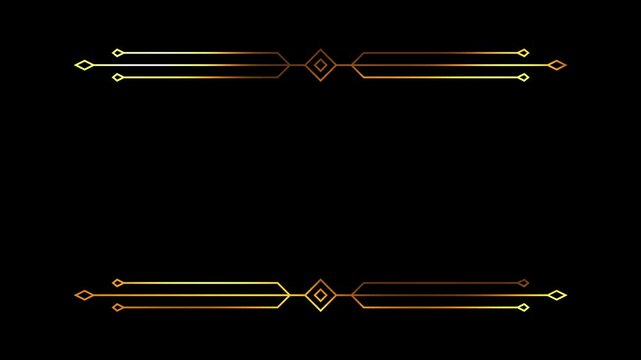 Shiny Gold Ornamental Frame on Black Background &ndash; 4K Luxury Vintage Border