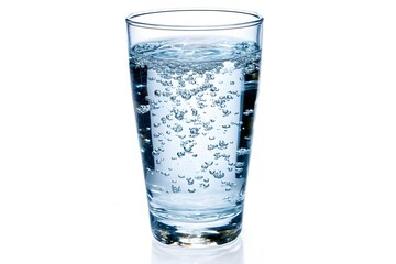 Refreshing Sparkling Water in Glass, Bubbles, Drink, Beverage, Crystal Clear, Closeup