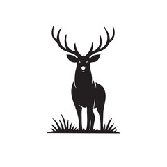 wild-deer-in-grass-silhouette-vector
