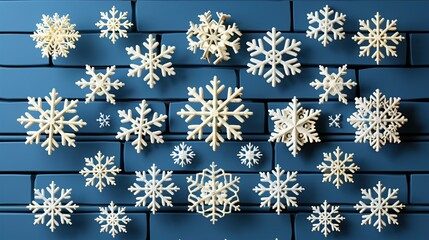Christmas Snowflakes Falling with a Holiday Theme isolated on transparent.  HD 8k wallpaper photographic image
