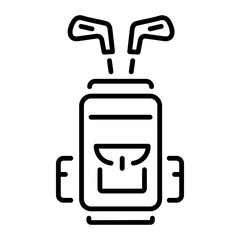 A line style icon of golf bag