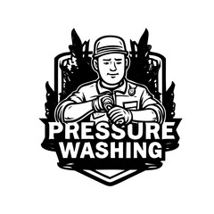 Illustration of pressure washing logo 