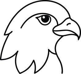 hawk head icon line art vector illustration on transparent background