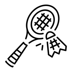 An outline style icon of shuttlecock
