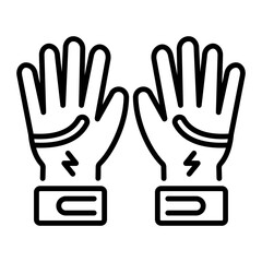A linear style icon of racing gloves