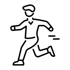 A line style icon showing a person running