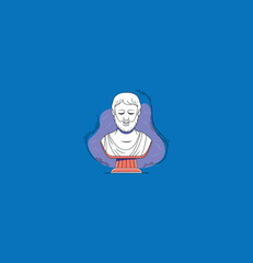 Elegant minimal design of a wise monk—perfect for meditation, wellness, and spirituality-themed stickers or branding.