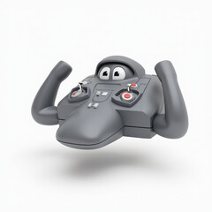 3D Airplane Flight Control Yoke with Ergonomic Handles