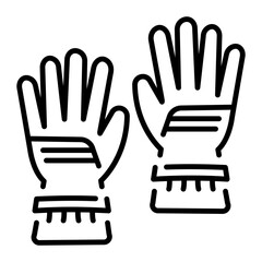 Obraz premium An outline style icon of ski gloves