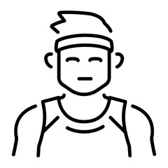 An outline style icon of athlete