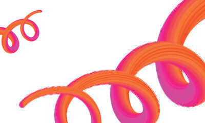 Color Line Shapes with Gradient Abstract Glowing Curved Ribbons with Gradient Colors and Spiral Motion on white Background