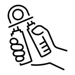 A linear style icon of hand gripper