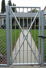 Functional Tubular Steel Man Gate in an Average Neighborhood