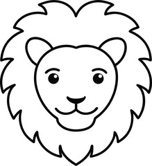 Fototapeta premium lion head icon line art vector illustration on transparent background