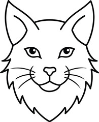 Fototapeta premium lynx head icon line art vector illustration on transparent background
